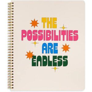 Rough Draft Large Spiral Notebook with Saying, 11" x 9" with Pockets
